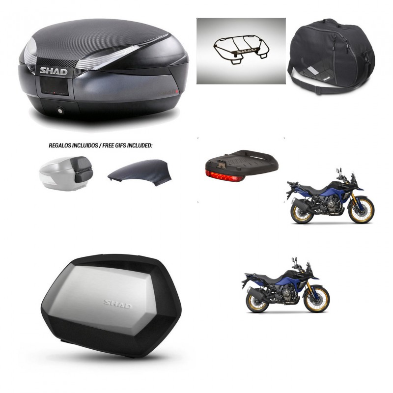 SHAD SH35 PREMIUM suitcases + mounting bracket SH48 trunk backrest cover accessories 49 L KIT-476369