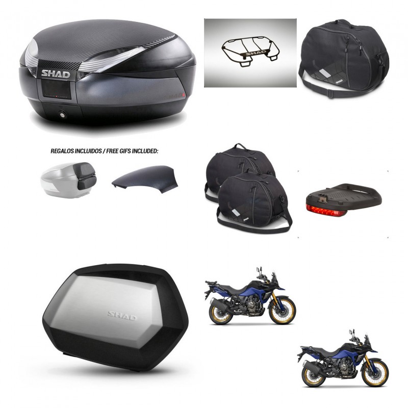 SHAD SH35 PREMIUM suitcases + mounting bracket SH48 trunk backrest cover accessories 49 L KIT-476370