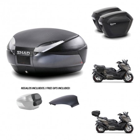 SHAD Suitcases sh23 + mounting bracket trunk SH48 backrest cover 49 L KIT-476422