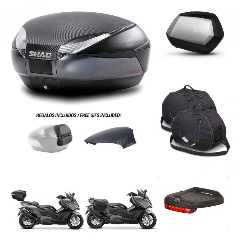 SHAD SH35 PREMIUM suitcases + mounting bracket SH48 trunk backrest cover accessories 49 L KIT-476430