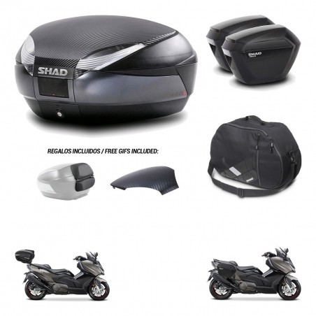 SHAD Suitcases sh23 + mounting bracket trunk SH48 backrest cover accessories 49 L KIT-476434