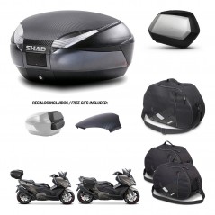 SHAD SH35 PREMIUM suitcases + mounting bracket SH48 trunk backrest cover accessories 49 L KIT-476436
