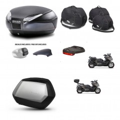 SHAD Maletas SH35 PREMIUM + soporte montaje baul SH48 tapa respaldo accesorios 49 L KIT-476442