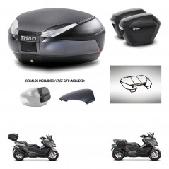 SHAD Suitcases sh23 + mounting bracket trunk SH48 backrest cover accessories 49 L KIT-476446
