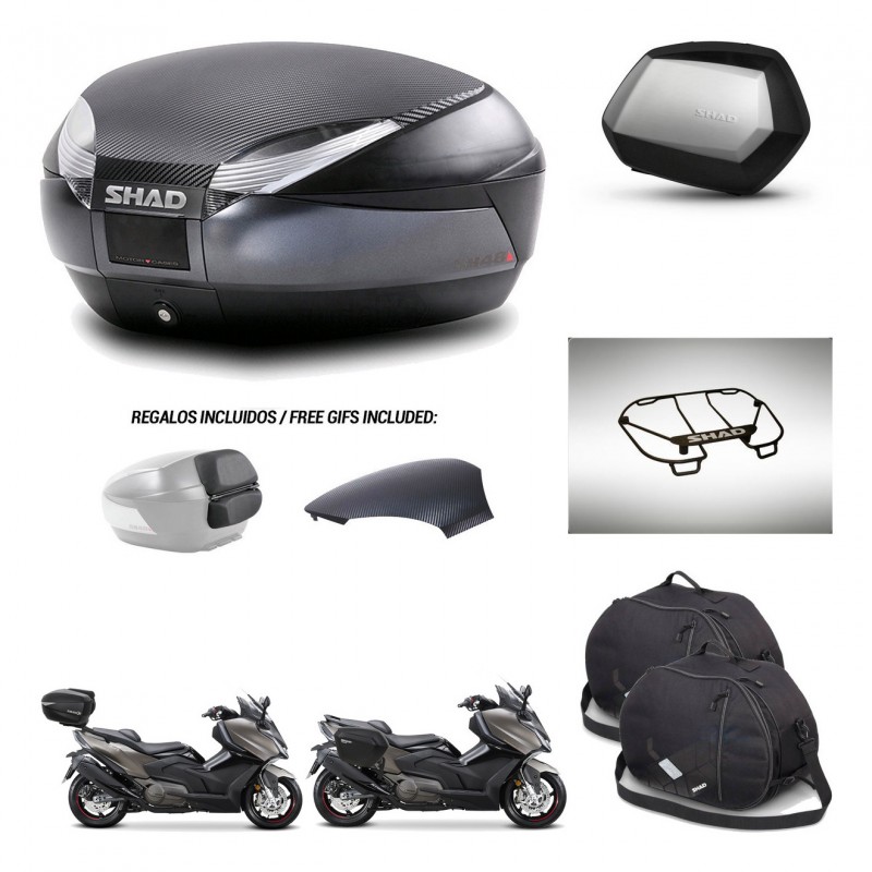 SHAD SH35 PREMIUM suitcases + mounting bracket SH48 trunk backrest cover accessories 49 L KIT-476448