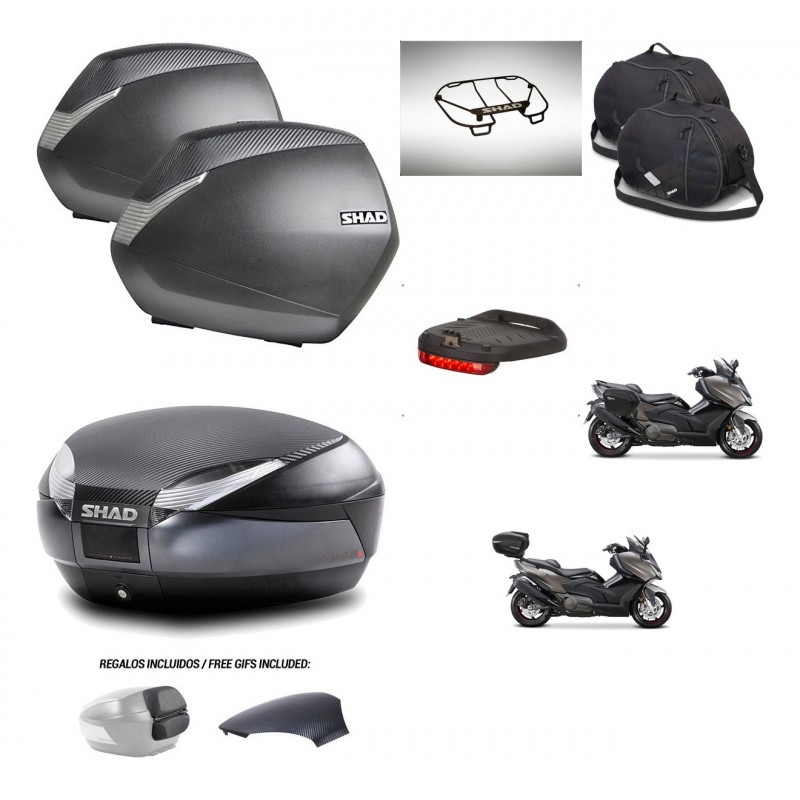 SHAD Baul SH48 tapa respaldo + soporte montaje maletas SH36 accesorios 49 L KIT-476451