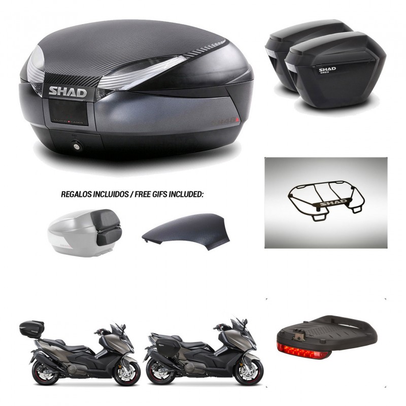 SHAD Suitcases sh23 + mounting bracket trunk SH48 backrest cover accessories 49 L KIT-476452