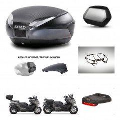 SHAD SH35 PREMIUM suitcases + mounting bracket SH48 trunk backrest cover accessories 49 L KIT-476453
