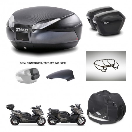 SHAD Suitcases sh23 + mounting bracket trunk SH48 backrest cover accessories 49 L KIT-476458