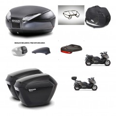 SHAD Suitcases sh23 + mounting bracket trunk SH48 backrest cover accessories 49 L KIT-476464