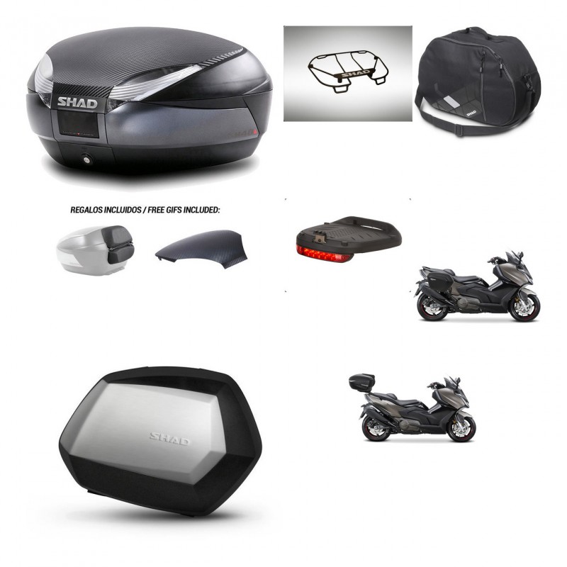 SHAD SH35 PREMIUM suitcases + mounting bracket SH48 trunk backrest cover accessories 49 L KIT-476465