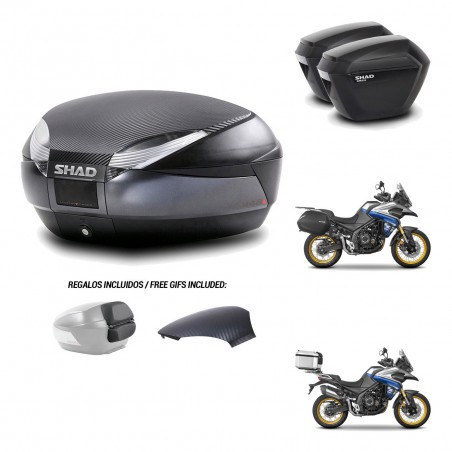 SHAD Suitcases sh23 + mounting bracket trunk SH48 backrest cover 49 L KIT-476470