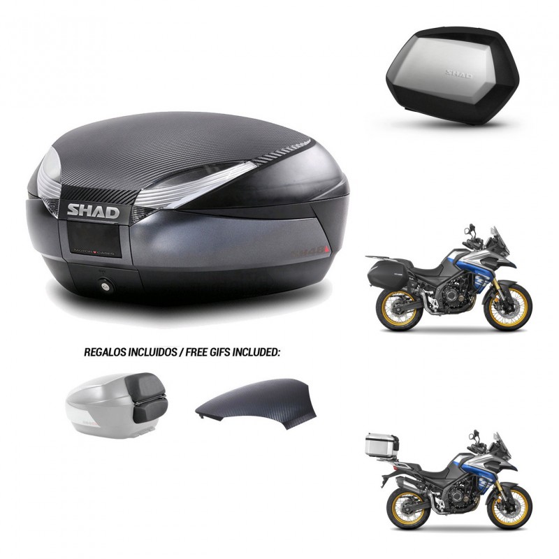 SHAD SH35 PREMIUM suitcases + mounting bracket SH48 trunk backrest cover 49 L KIT-476471