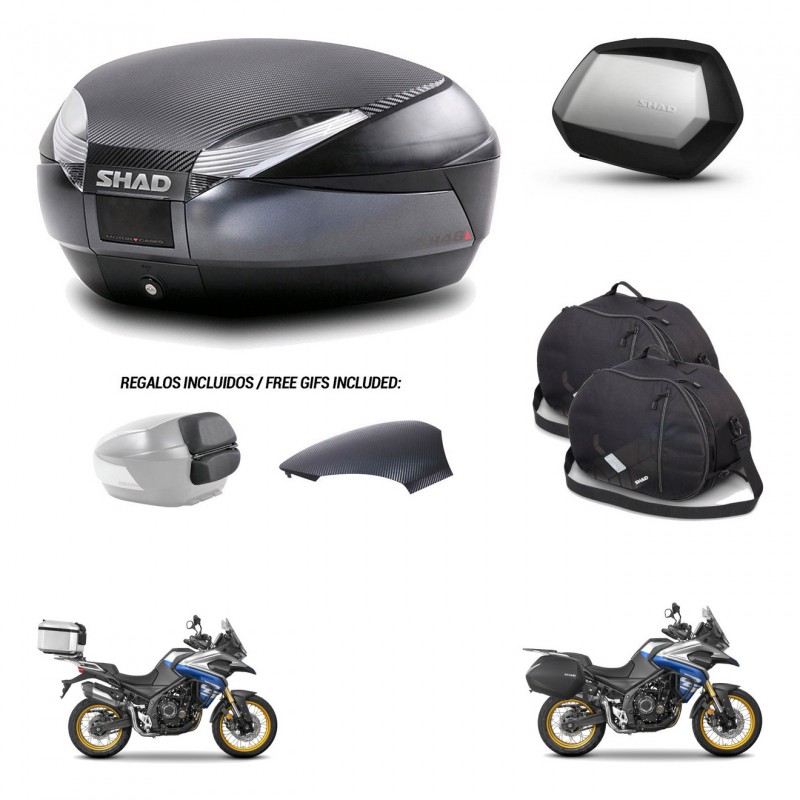 SHAD SH35 PREMIUM suitcases + mounting bracket SH48 trunk backrest cover accessories 49 L KIT-476472