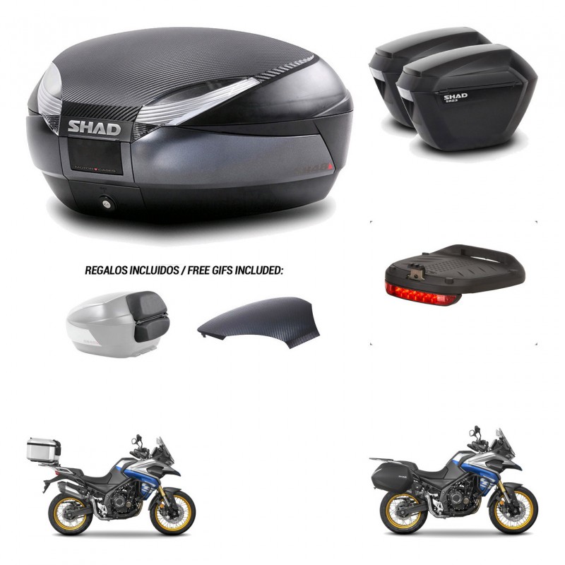 SHAD Suitcases sh23 + mounting bracket trunk SH48 backrest cover accessories 49 L KIT-476476