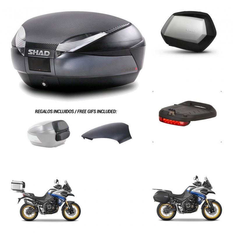 SHAD SH35 PREMIUM suitcases + mounting bracket SH48 trunk backrest cover accessories 49 L KIT-476477