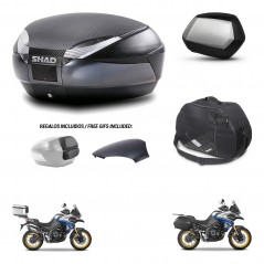 SHAD SH35 PREMIUM suitcases + mounting bracket SH48 trunk backrest cover accessories 49 L KIT-476483