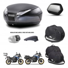 SHAD SH35 PREMIUM suitcases + mounting bracket SH48 trunk backrest cover accessories 49 L KIT-476484