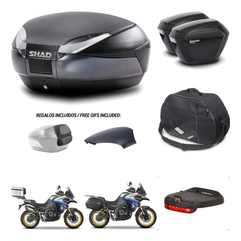SHAD Suitcases sh23 + mounting bracket trunk SH48 backrest cover accessories 49 L KIT-476488