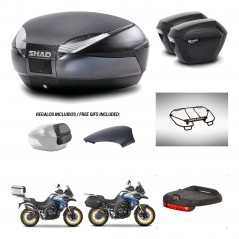 SHAD Maletas sh23 + soporte montaje baul SH48 tapa respaldo accesorios 49 L KIT-476500
