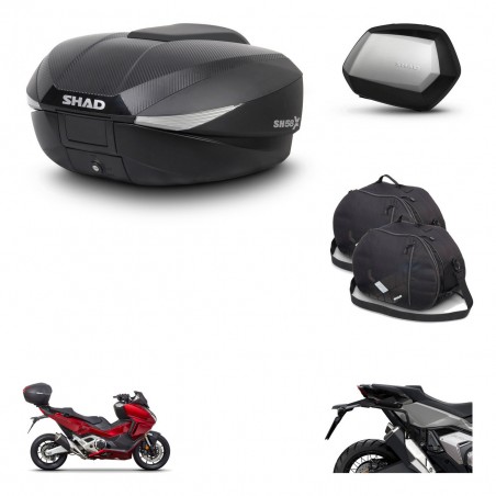 SHAD Maletas SH35 PREMIUM + soporte montaje baul SH58 accesorios KIT-476520