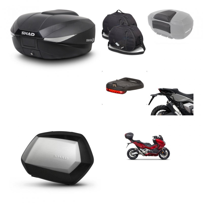 SHAD Maletas SH35 PREMIUM + soporte montaje baul SH58 accesorios KIT-476550