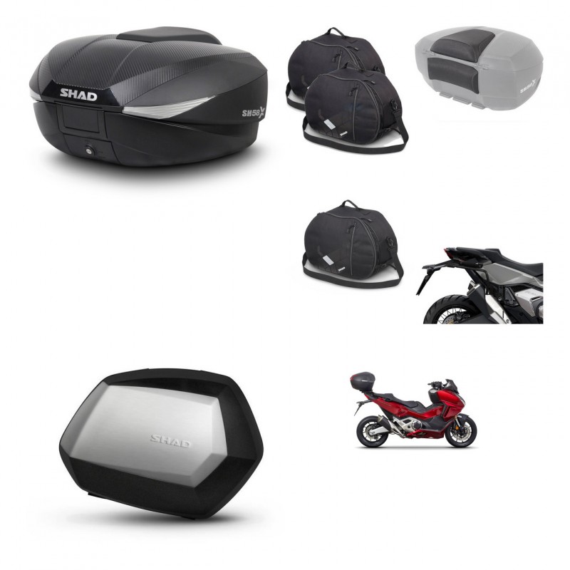 SHAD SH35 PREMIUM suitcases + mounting bracket SH58 trunk accessories KIT-476556