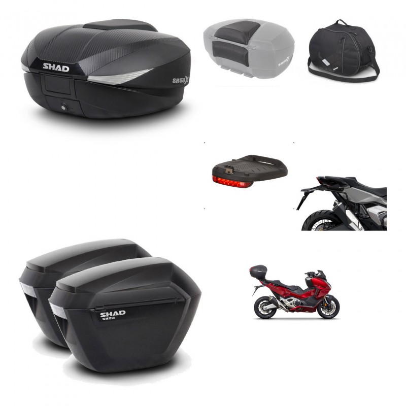 SHAD Maletas sh23 + soporte montaje baul SH58 accesorios KIT-476560