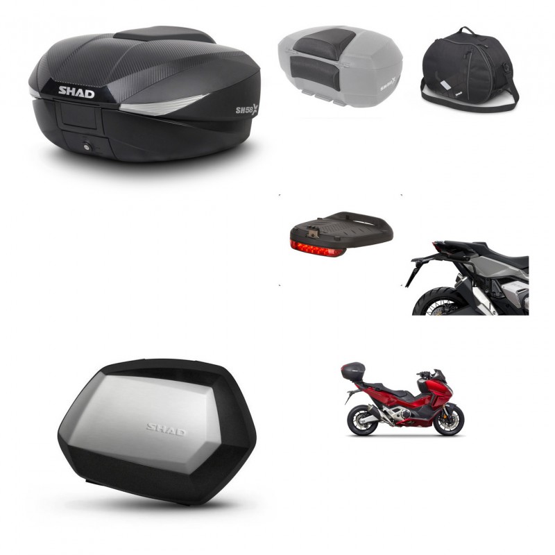 SHAD Maletas SH35 PREMIUM + soporte montaje baul SH58 accesorios KIT-476561