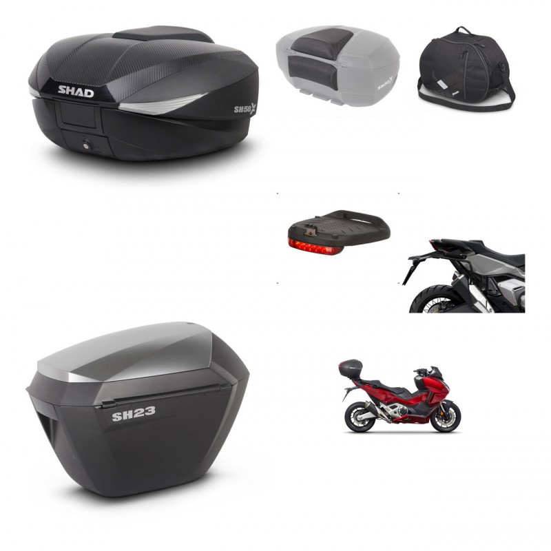 SHAD SH23 alu suitcases + mounting bracket SH58 trunk accessories KIT-476563