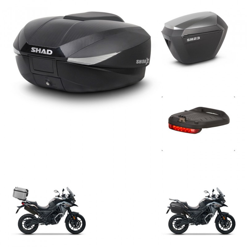 SHAD SH23 alu suitcases + mounting bracket SH58 trunk accessories KIT-476575