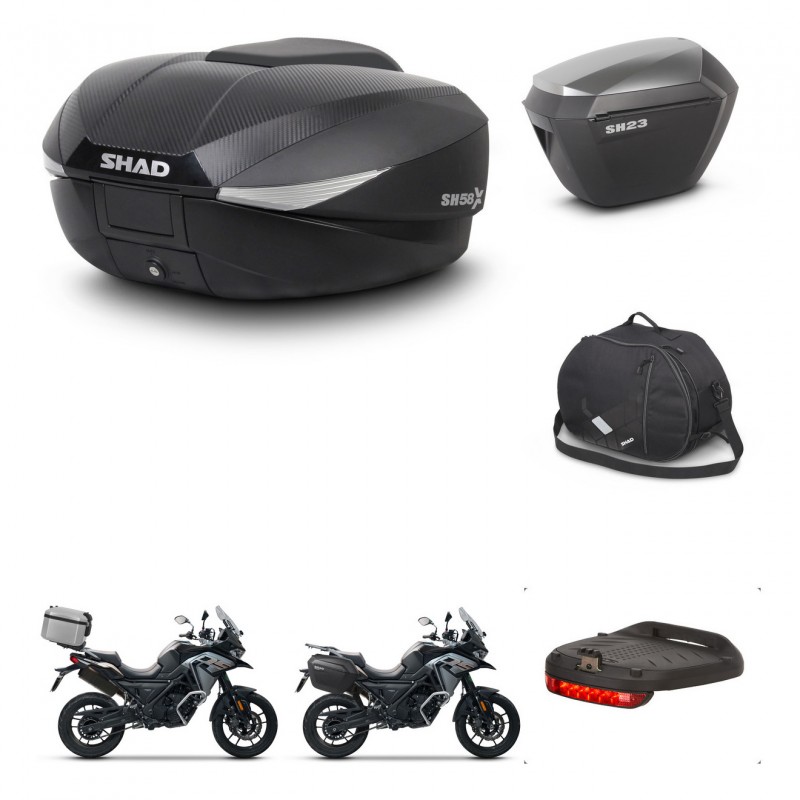 SHAD SH23 alu suitcases + mounting bracket SH58 trunk accessories KIT-476587