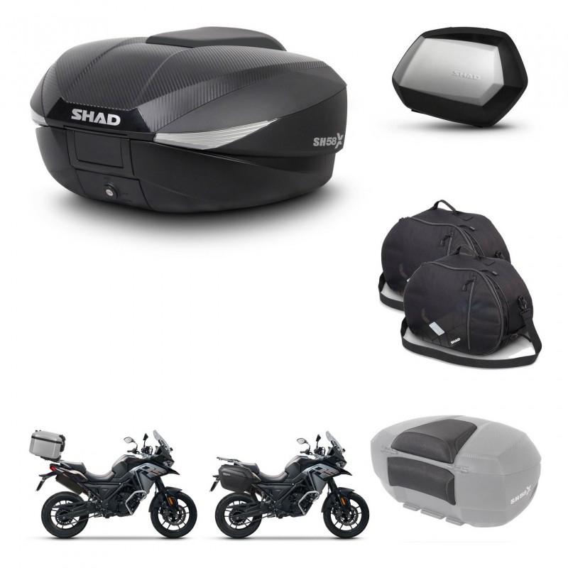 SHAD Maletas SH35 PREMIUM + soporte montaje baul SH58 accesorios KIT-476592