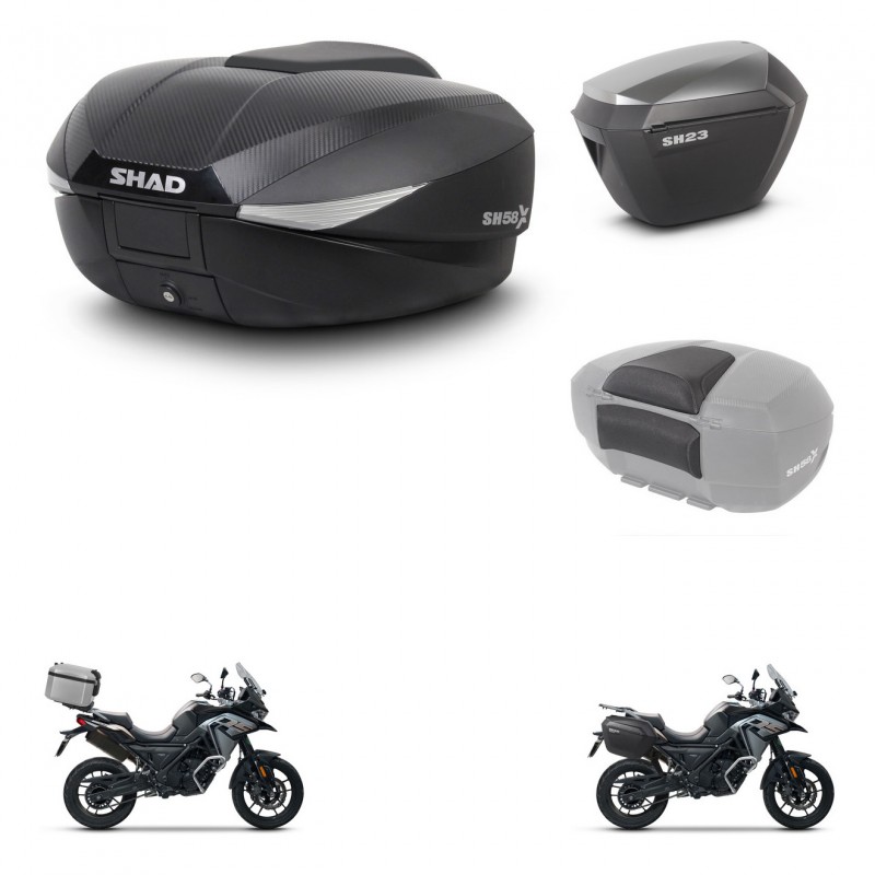 SHAD SH23 alu suitcases + mounting bracket SH58 trunk accessories KIT-476593