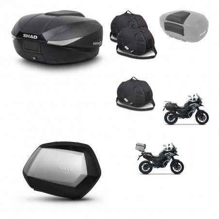 SHAD Maletas SH35 PREMIUM + soporte montaje baul SH58 accesorios KIT-476604