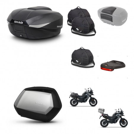 SHAD Maletas SH35 PREMIUM + soporte montaje baul SH58 accesorios KIT-476610