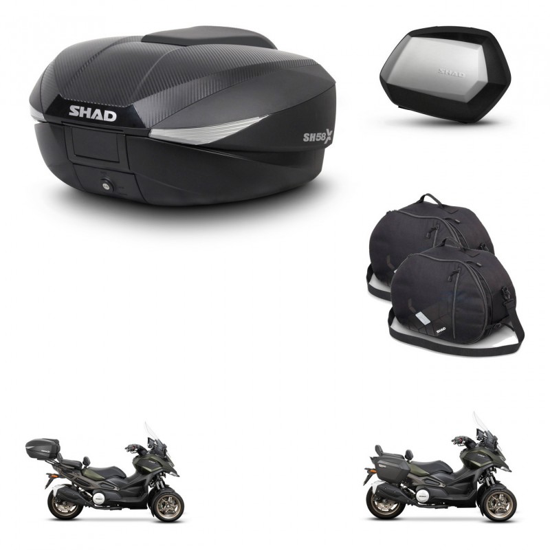 SHAD SH35 PREMIUM suitcases + mounting bracket SH58 trunk accessories KIT-476616