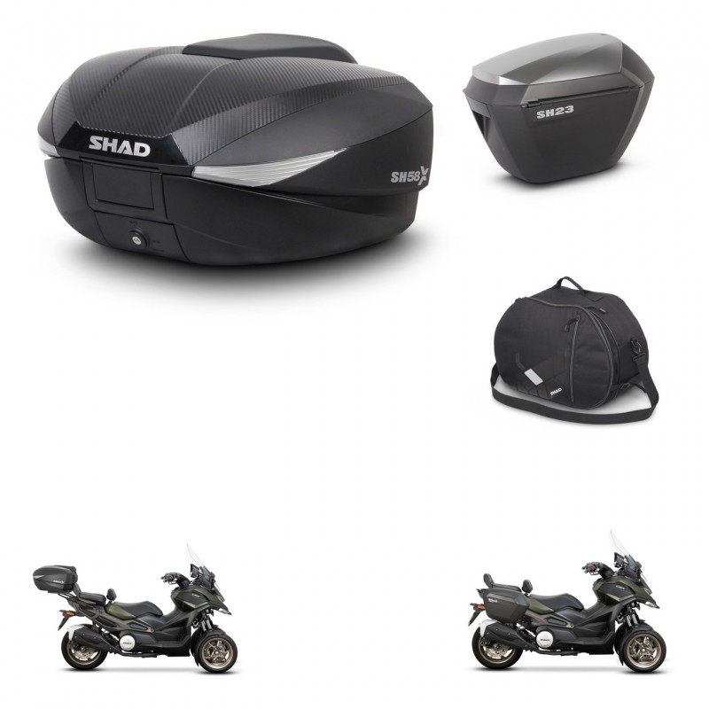 SHAD SH23 alu suitcases + mounting bracket SH58 trunk accessories KIT-476629