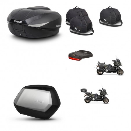 SHAD Maletas SH35 PREMIUM + soporte montaje baul SH58 accesorios KIT-476634