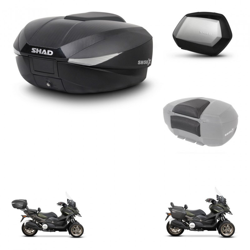 SHAD SH35 PREMIUM suitcases + mounting bracket SH58 trunk accessories KIT-476639
