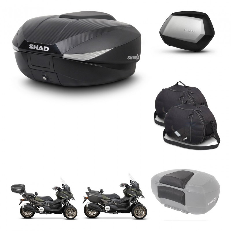 SHAD Maletas SH35 PREMIUM + soporte montaje baul SH58 accesorios KIT-476640