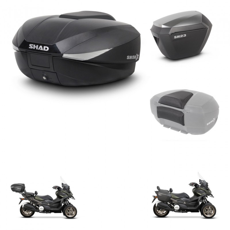 SHAD Maletas sh23 alu + soporte montaje baul SH58 accesorios KIT-476641
