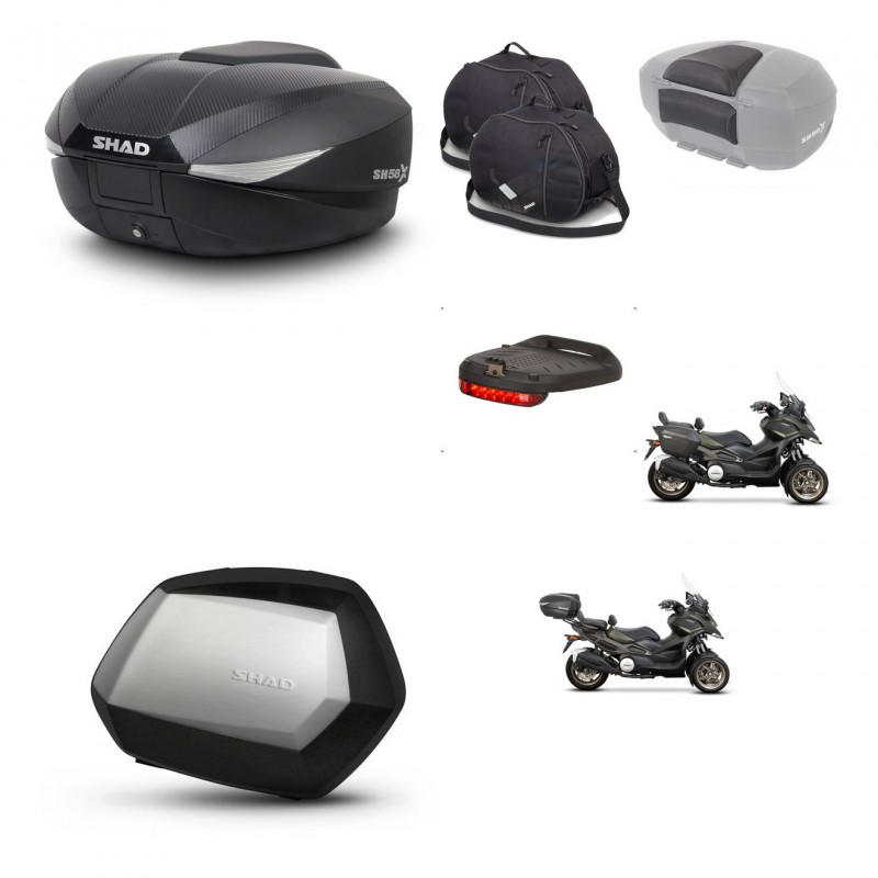 SHAD SH35 PREMIUM suitcases + mounting bracket SH58 trunk accessories KIT-476646