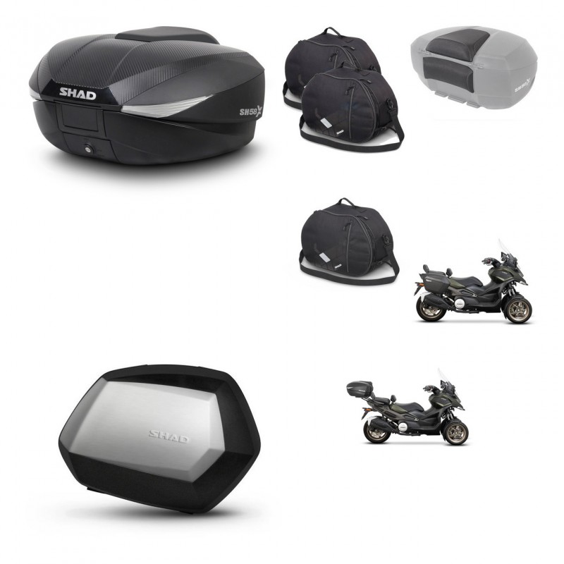 SHAD SH35 PREMIUM suitcases + mounting bracket SH58 trunk accessories KIT-476652