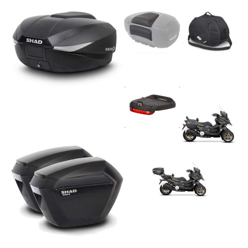 SHAD SH23 suitcases + mounting bracket SH58 trunk accessories KIT-476656