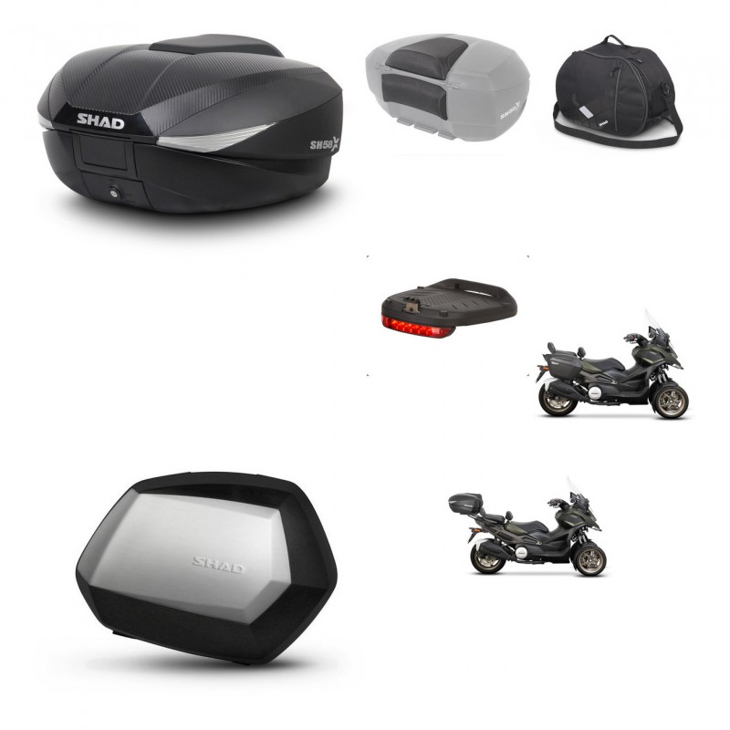 SHAD SH35 PREMIUM suitcases + mounting bracket SH58 trunk accessories KIT-476657