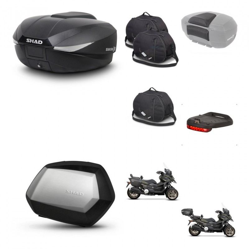 SHAD Maletas SH35 PREMIUM + soporte montaje baul SH58 accesorios KIT-476658