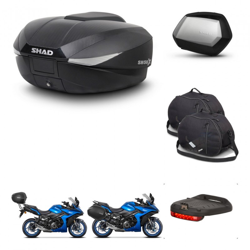 SHAD Maletas SH35 PREMIUM + soporte montaje baul SH58 accesorios KIT-476670