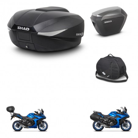 SHAD SH23 alu suitcases + mounting bracket SH58 trunk accessories KIT-476677