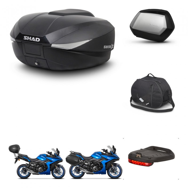 SHAD Maletas SH35 PREMIUM + soporte montaje baul SH58 accesorios KIT-476681